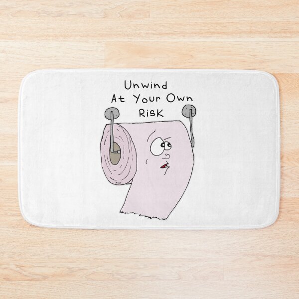 Item preview, Unwind At Your Own Risk Sticker | Funny Toilet Paper Bathroom Pun designed and sold by MyxaART.