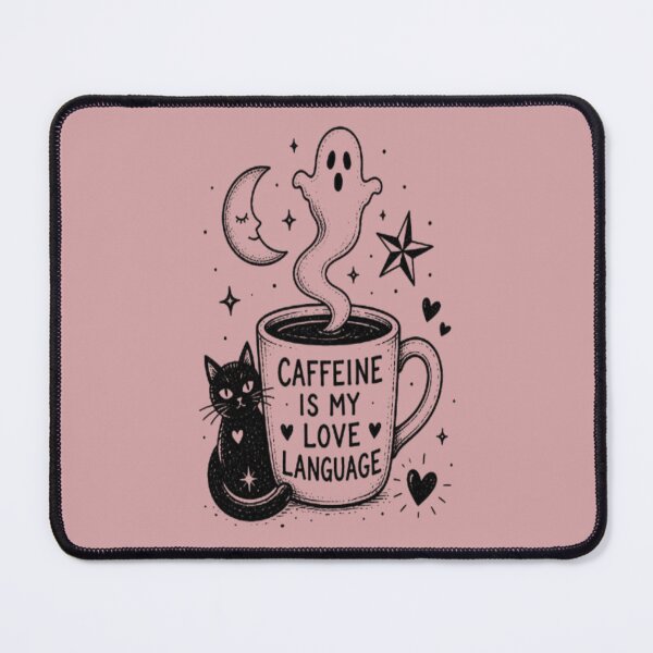 Item preview, Caffeine Is My Love Language Ghost Cat Coffee designed and sold by creativerooney.