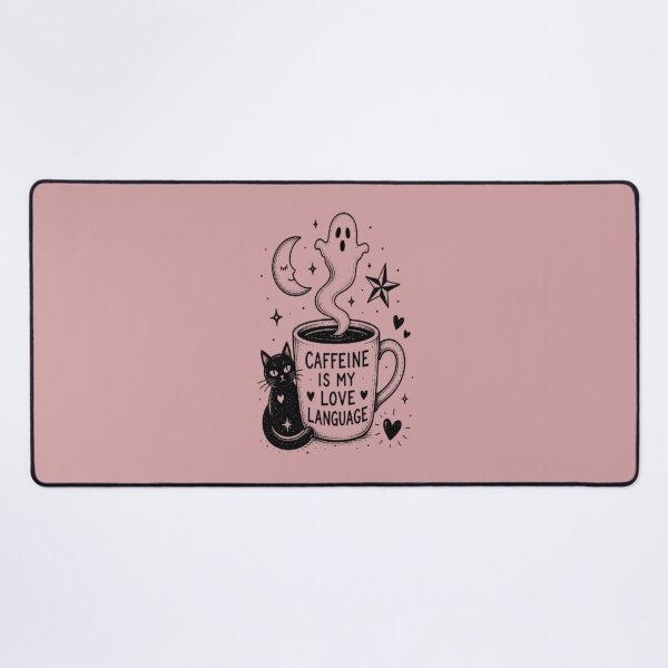 Item preview, Caffeine Is My Love Language Ghost Cat Coffee designed and sold by creativerooney.