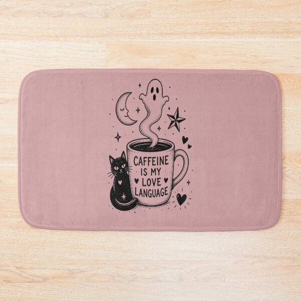 Item preview, Caffeine Is My Love Language Ghost Cat Coffee designed and sold by creativerooney.