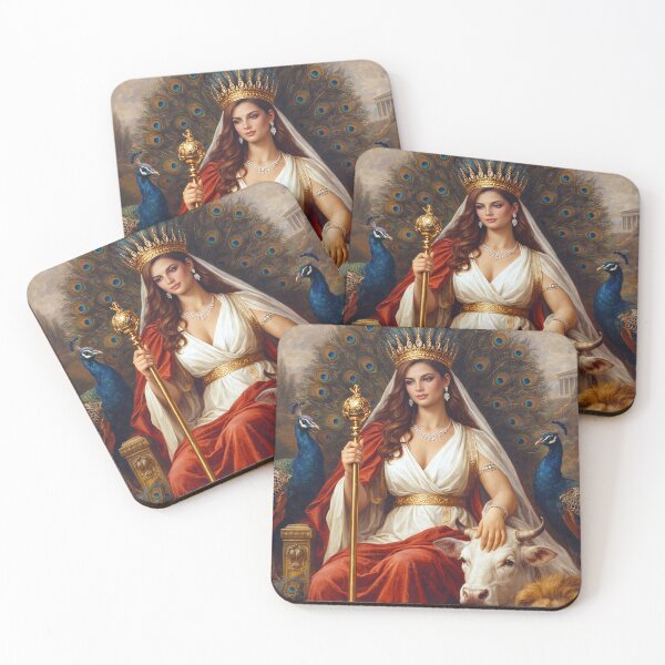 Item preview, Goddess Hera with peacocks, lion and cow. designed and sold by GalleryKauffeld.