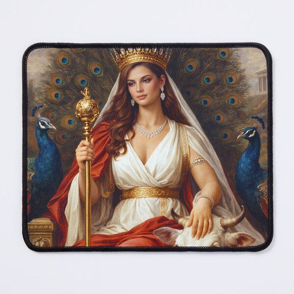 Item preview, Goddess Hera with peacocks, lion and cow. designed and sold by GalleryKauffeld.