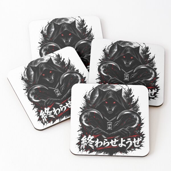 Item preview, Dark Wolf Grim Reaper – Japanese “I’m Coming for You” Horror Sticker designed and sold by RazaNocturne.