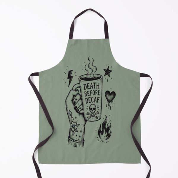 Item preview, Death Before Decaf Skeleton Hand Coffee Tattoo designed and sold by creativerooney.