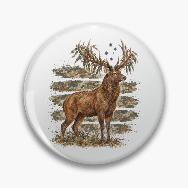 Item preview, Watercolor Stag Deer Camo Hunting Season designed and sold by Yellowriversss.