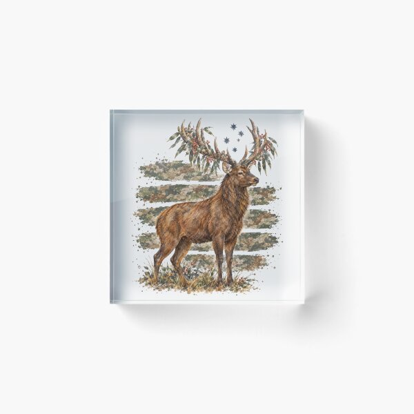 Item preview, Watercolor Stag Deer Camo Hunting Season designed and sold by Yellowriversss.