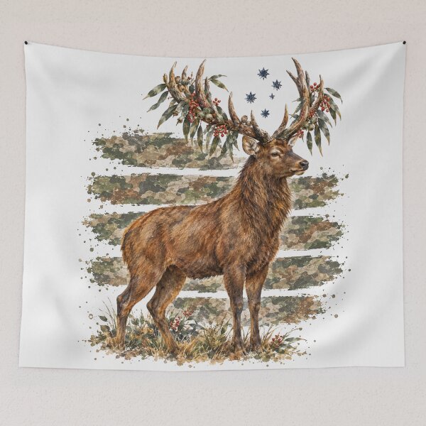 Item preview, Watercolor Stag Deer Camo Hunting Season designed and sold by Yellowriversss.