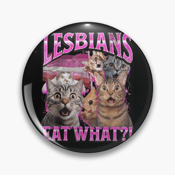 Item preview, Lesbians Eat What Funny Cat Gay Pride Lgbtq Pun designed and sold by Abdulrtiz.