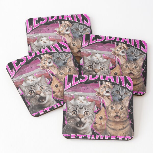 Item preview, Lesbians Eat What Funny Cat Gay Pride Lgbtq Pun designed and sold by Abdulrtiz.