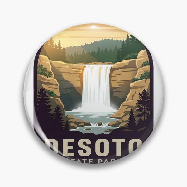 Item preview, DeSoto Falls State Park Alabama Vintage WPA Sticker designed and sold by DetourDgn.