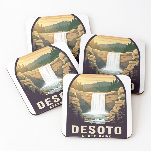 Item preview, DeSoto Falls State Park Alabama Vintage WPA Sticker designed and sold by DetourDgn.
