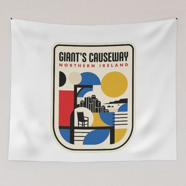 Item preview, Retro Giant'S Causeway Bauhaus Geometric Skyline designed and sold by k3rstman1.