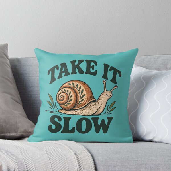 Item preview, Take It Slow Cute Vintage Snail Quote Retro Nature Art designed and sold by SeJaa.