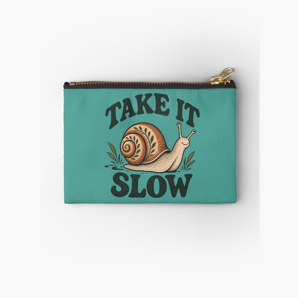 Item preview, Take It Slow Cute Vintage Snail Quote Retro Nature Art designed and sold by SeJaa.