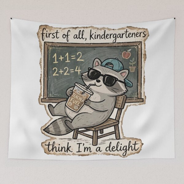 Item preview, Funny Raccoon Kindergarten Teacher Classroom designed and sold by Yellowriversss.