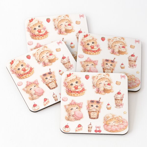 Item preview, dessert kitty cute sticker designed and sold by sara747.