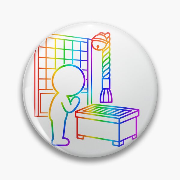 Item preview, Japanese Shrine Prayer - Faith and Gratitude Pictogram（Rainbow Line） designed and sold by japan-picto.