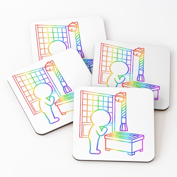 Item preview, Japanese Shrine Prayer - Faith and Gratitude Pictogram（Rainbow Line） designed and sold by japan-picto.