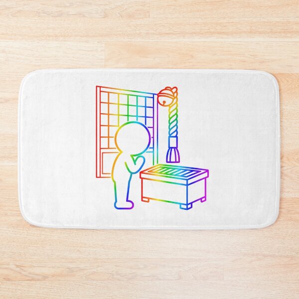 Item preview, Japanese Shrine Prayer - Faith and Gratitude Pictogram（Rainbow Line） designed and sold by japan-picto.