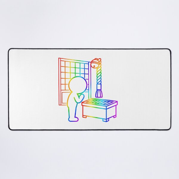 Item preview, Japanese Shrine Prayer - Faith and Gratitude Pictogram（Rainbow Line） designed and sold by japan-picto.