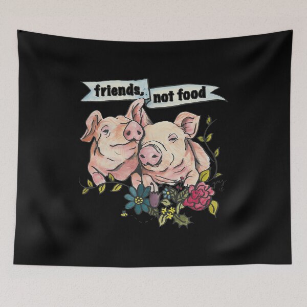 Item preview, Friends Not Food Cute Pig Illustration  designed and sold by NyasiaLeuschke.