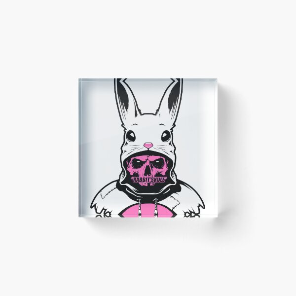 Item preview, Skull in Pink Contrast Bunny Hood  designed and sold by ALEGLAS.