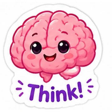 Artwork thumbnail, Cute Brain Think Educational Sticker by LearnFunStore