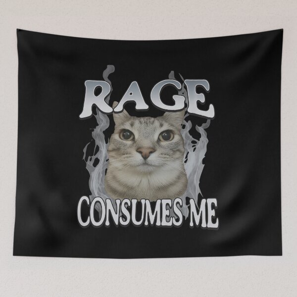 Item preview, Rage Consumes Me Cat Meme  designed and sold by NyasiaLeuschke.