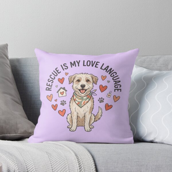 Item preview, "Rescue Is My Love Language" Scruffy Dog Adopted Home Illustrated Graphic designed and sold by BiniClicks.