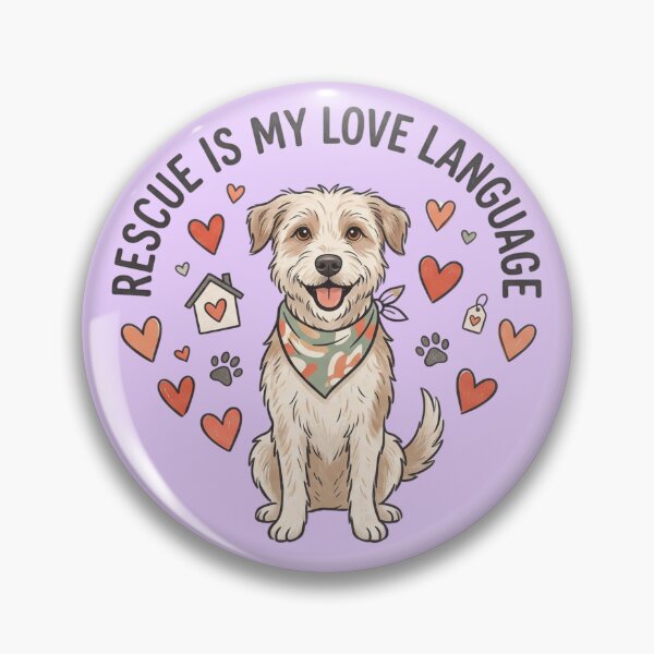 Item preview, "Rescue Is My Love Language" Scruffy Dog Adopted Home Illustrated Graphic designed and sold by BiniClicks.