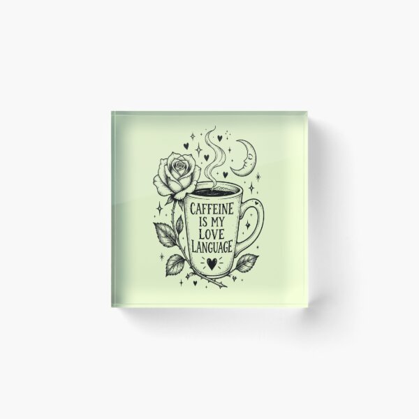 Item preview, Caffeine Is My Love Language Gothic Rose Coffee designed and sold by creativerooney.