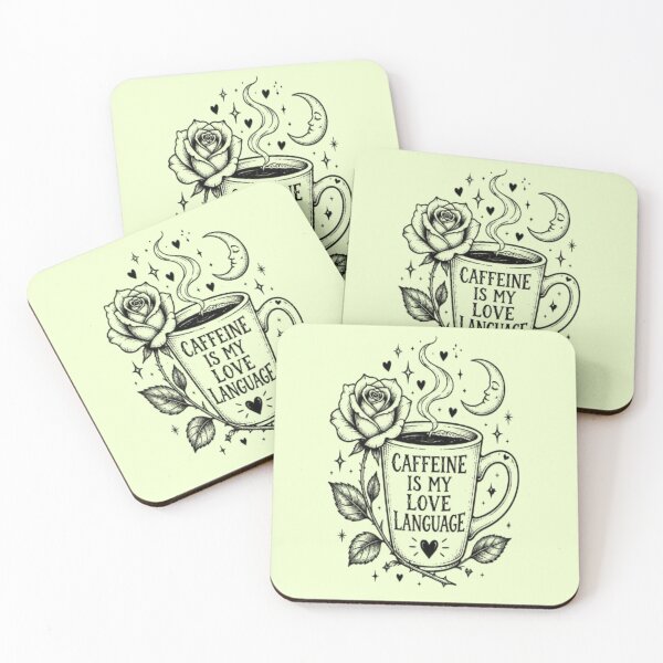 Item preview, Caffeine Is My Love Language Gothic Rose Coffee designed and sold by creativerooney.