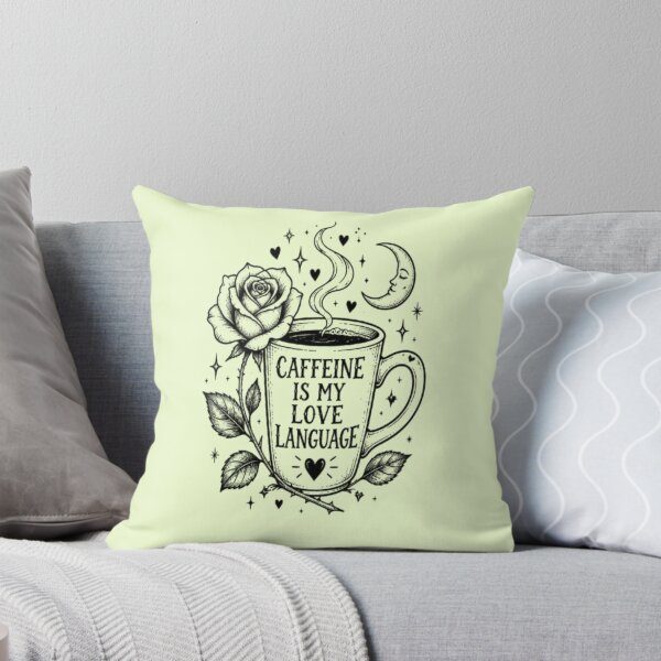 Item preview, Caffeine Is My Love Language Gothic Rose Coffee designed and sold by creativerooney.