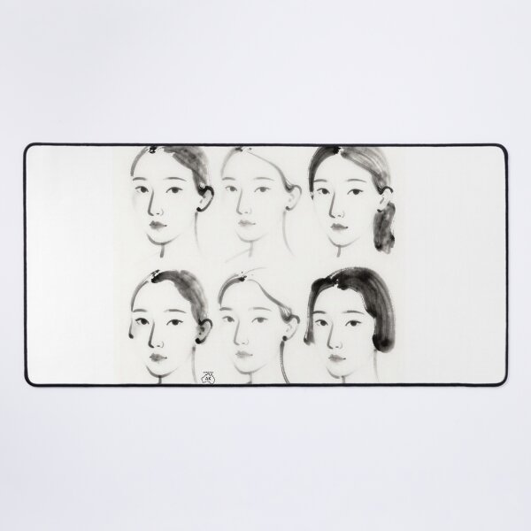 Item preview, Stylish Asian female black on white sketch images designed and sold by Andykinoz.