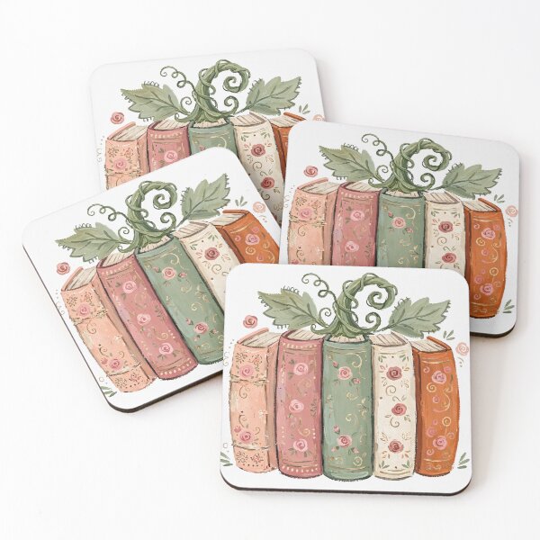 Item preview, Vintage Floral Pumpkin Book Stack Bookish Illustration designed and sold by Yellowriversss.