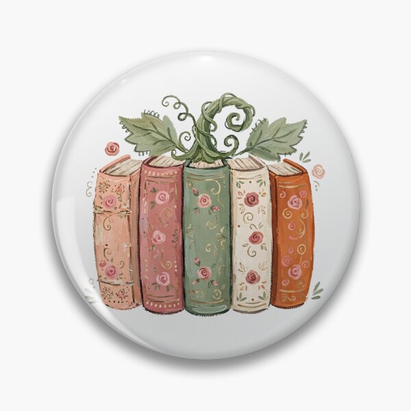 Item preview, Vintage Floral Pumpkin Book Stack Bookish Illustration designed and sold by Yellowriversss.