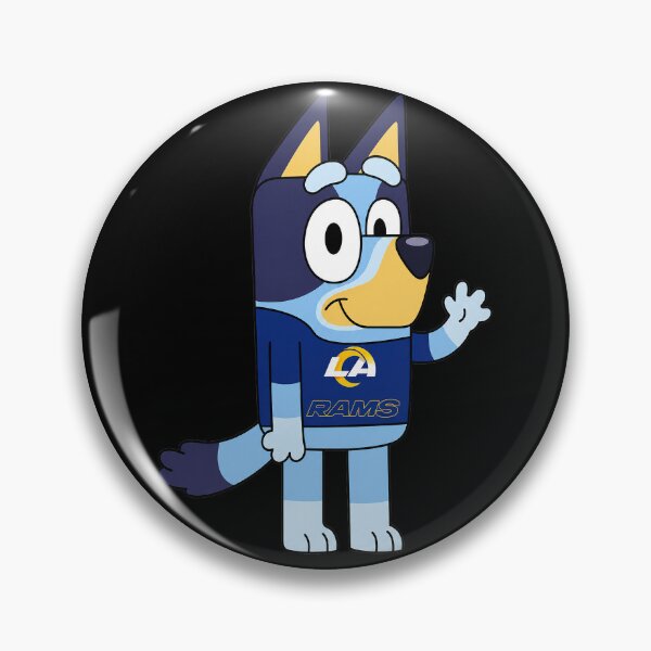 Item preview, Bluey Dog Character Waving In Ls Rams Sports  designed and sold by Sketchquad.