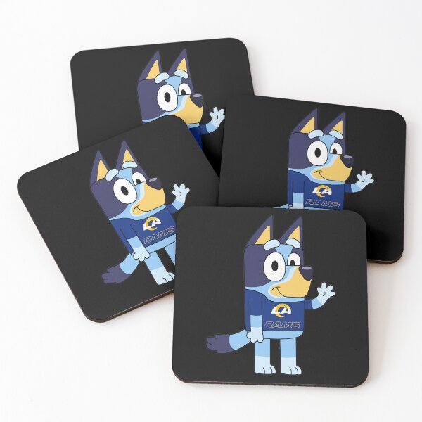 Item preview, Bluey Dog Character Waving In Ls Rams Sports  designed and sold by Sketchquad.
