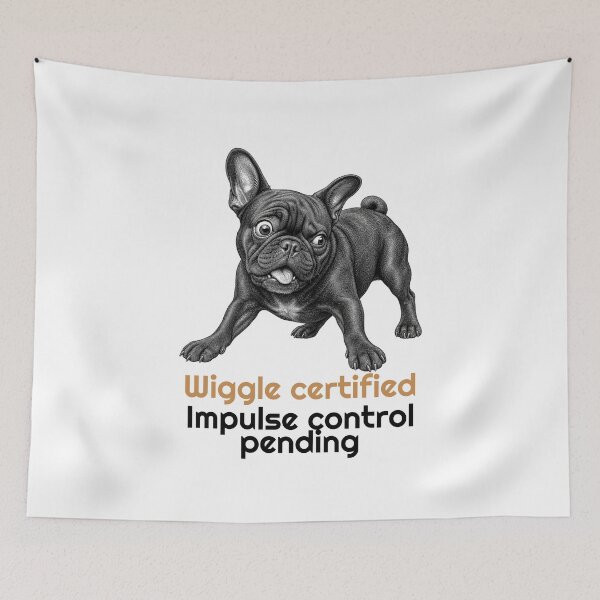 Item preview, Funny French Bulldog Wiggle Impulse Control Quote  designed and sold by bluesquidink.