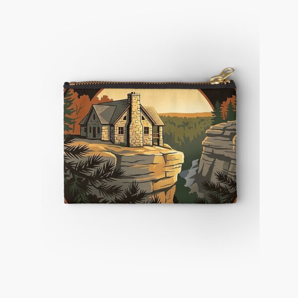 Item preview, DeSoto State Park Alabama Stone Lodge Sticker designed and sold by DetourDgn.