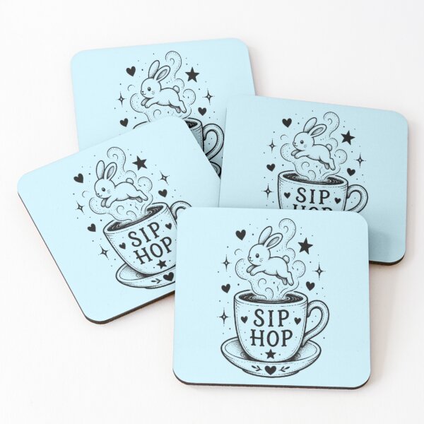 Item preview, Sip Hop Cute Bunny Coffee Pun designed and sold by creativerooney.