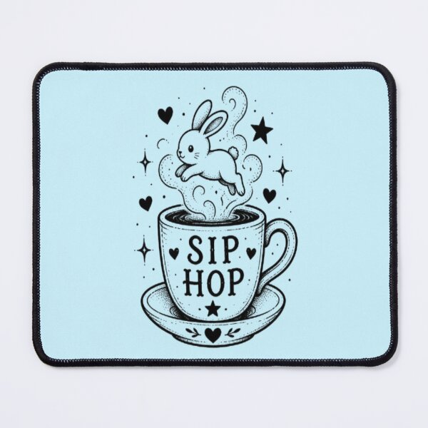 Item preview, Sip Hop Cute Bunny Coffee Pun designed and sold by creativerooney.