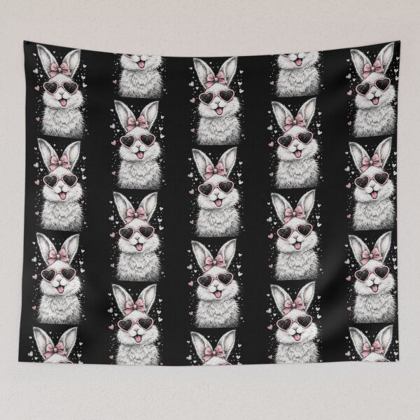 Item preview, Funny Bunny Face Glasses Bandana Pink Rabbit Happy Easter Day designed and sold by Anakin-Boykin.