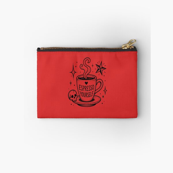 Item preview, Espresso Yourself Gothic Skull Coffee Pun designed and sold by creativerooney.