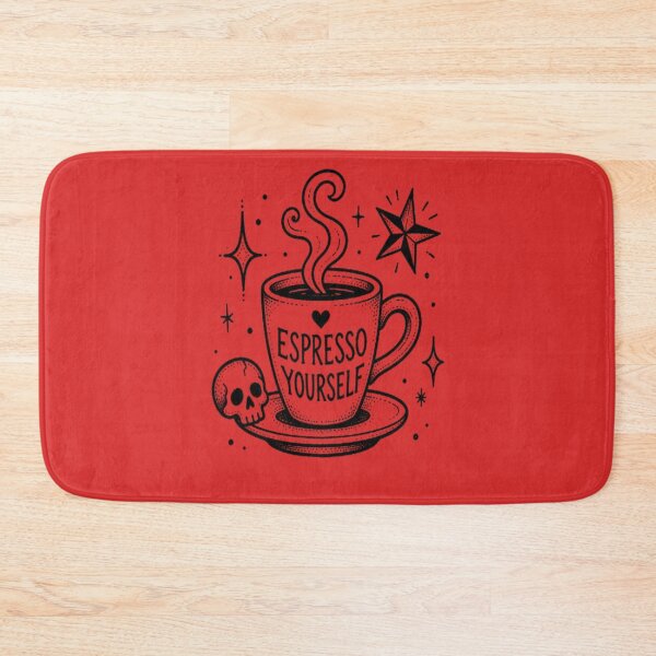 Item preview, Espresso Yourself Gothic Skull Coffee Pun designed and sold by creativerooney.