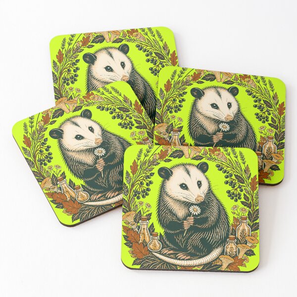 Item preview, Cottagecore Possum Herbalist Botanical Autumn Badge designed and sold by Fun2Fentastic.