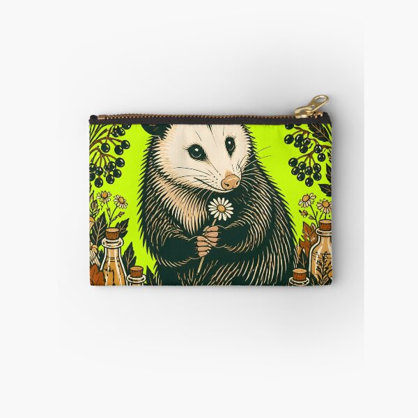 Item preview, Cottagecore Possum Herbalist Botanical Autumn Badge designed and sold by Fun2Fentastic.