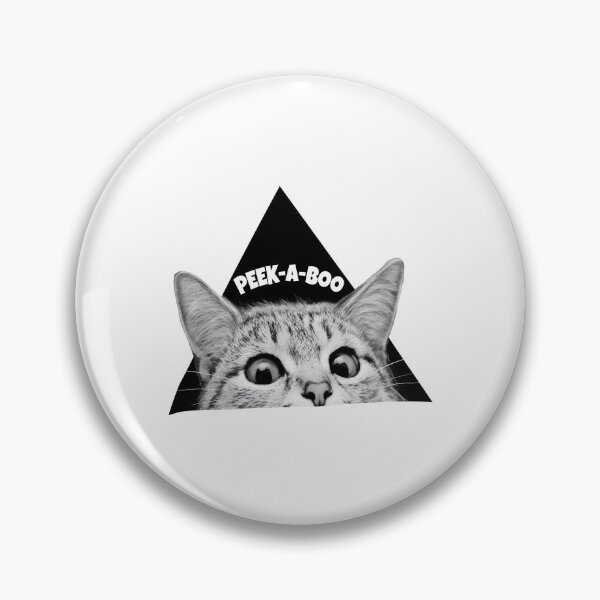 Item preview, Peeking Cat Triangle Geometric Monochrome  designed and sold by ALEGLAS.