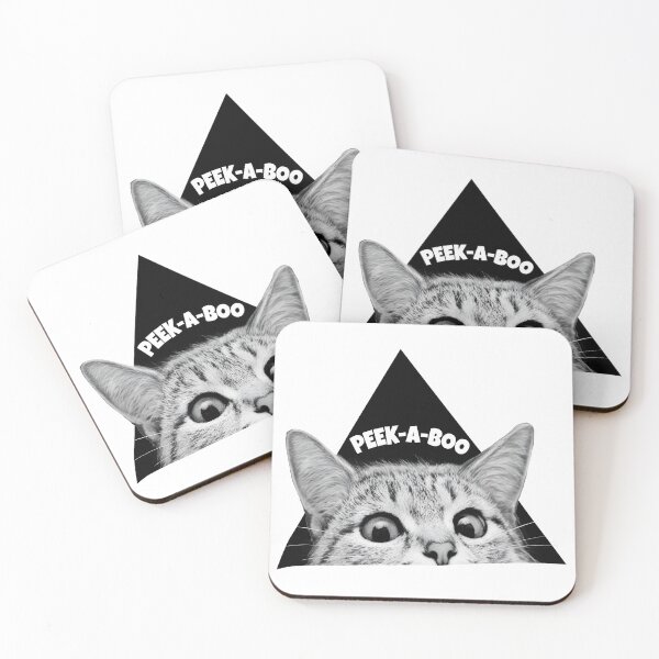 Item preview, Peeking Cat Triangle Geometric Monochrome  designed and sold by ALEGLAS.