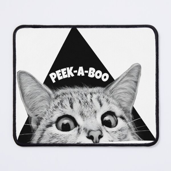 Item preview, Peeking Cat Triangle Geometric Monochrome  designed and sold by ALEGLAS.